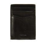 Fossil Men’s Andrew Leather Magnetic Card Case With Money Clip Wallet In Black Or Brown