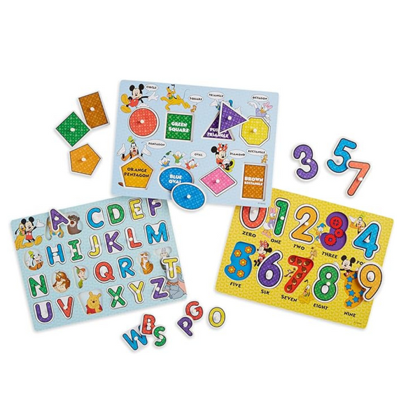 Melissa & Doug Disney Wooden Peg Puzzles Set