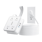 Ntonpower 8 Outlets Flat Extension Cord with 3 USB Ports