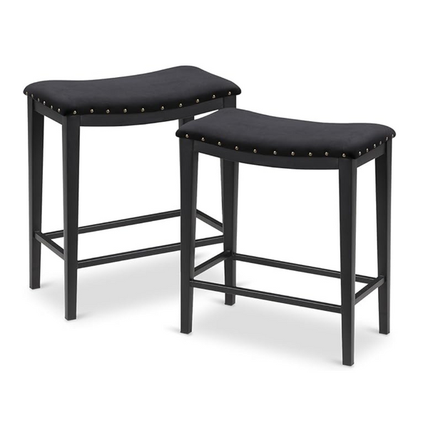 Set of 2 Katdans Counter Height 24" Modern Saddle Backless Barstools