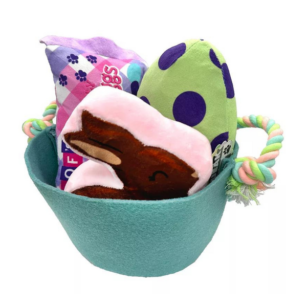 Woof Easter Basket Dog Toy Set