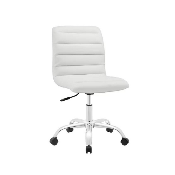 Modway Ripple Armless Mid Back Vinyl Office Chair (White)