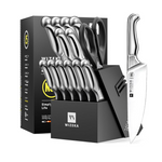 15-Piece Wizeka Professional German Stainless Steel Knife Block Set