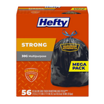 56-Count Hefty Strong Multipurpose Large Black Trash Bags