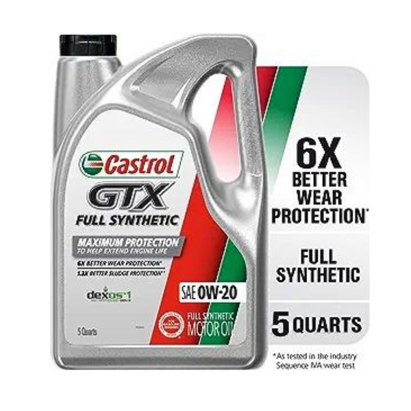 5-Qt Castrol GTX Full Synthetic 0W-20 Motor Oil