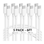 5 Pack 6FT 60W USB-C Fast Charging Cables