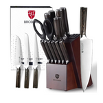 15-Piece German Stainless Steel Professional Chef Knife Set with Block