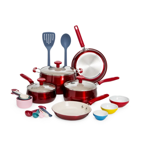 23-Piece Tasty Clean Ceramic Non-Stick Aluminum Cookware Set