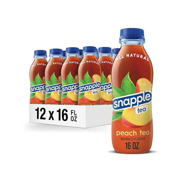 12-Pack Recycled Plastic Bottle Snapple Peach Tea