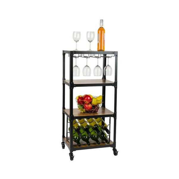 4 Shelf Mobile Wine Bar Cart