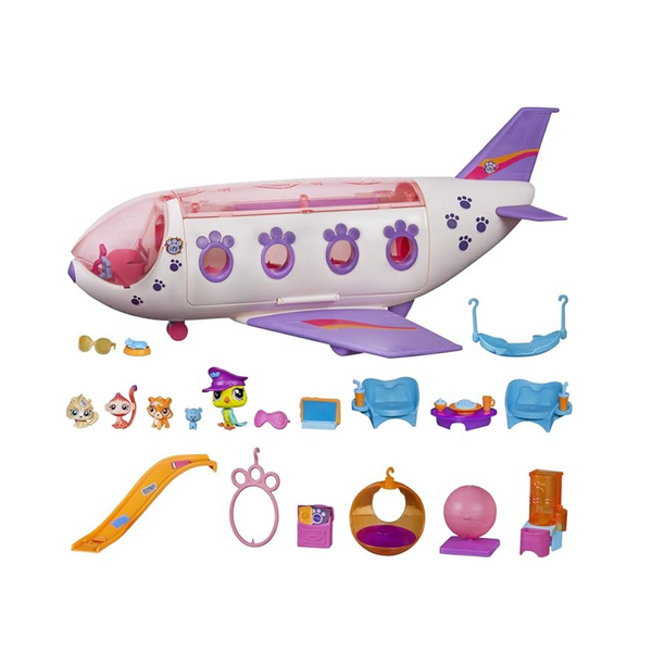 Littlest Pet Shop Pet Jet Playset Toy, Includes 4 Pets