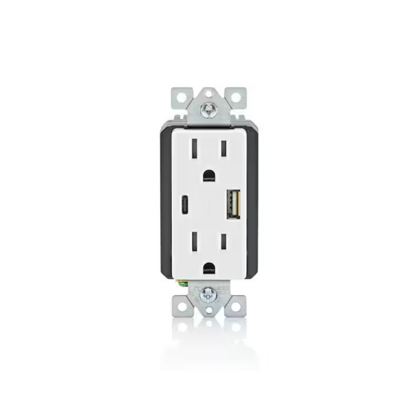 2-Pack Leviton 15A Tamper Resistant Type A/C 3.6A 18W USB Outlet