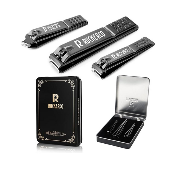 3-Piece R Ruckerco Matte Stainless Steel Nail Clippers Set