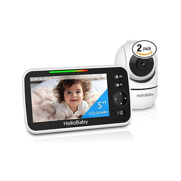 HelloBaby  5" Video Baby Monitor with Pan-Tilt-Zoom Video