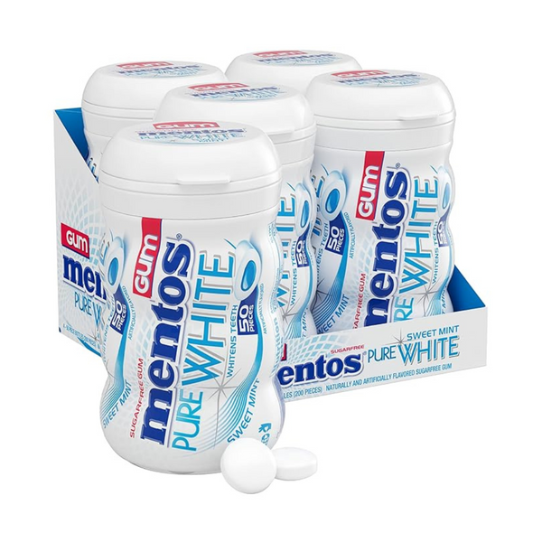 4-Pack Mentos Pure White Sugar-Free Chewing Gum