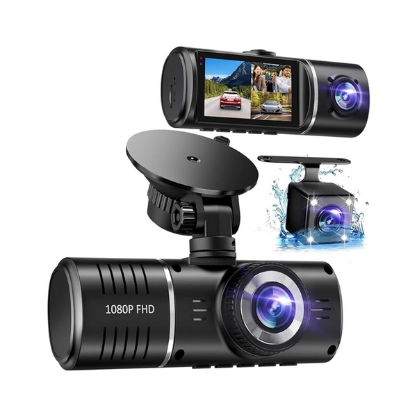 1080P 3 Channel Dash Cam Front and Inside