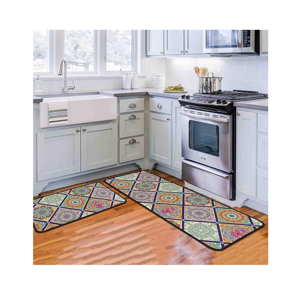 Set of 2 Flippana Boho Kitchen Rugs & Mats