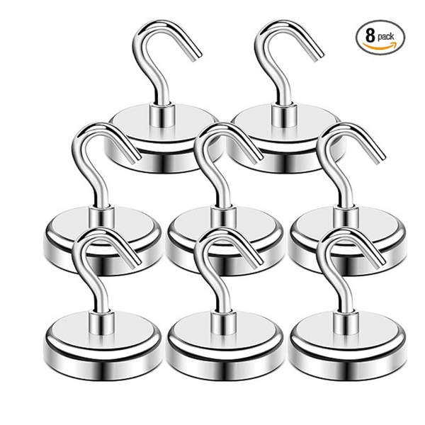 8-Pack Heavy Duty Strong Neodymium Magnet Hook