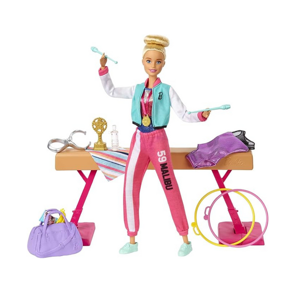 Barbie Gymnastics Playset with Doll and 15+ Accessories