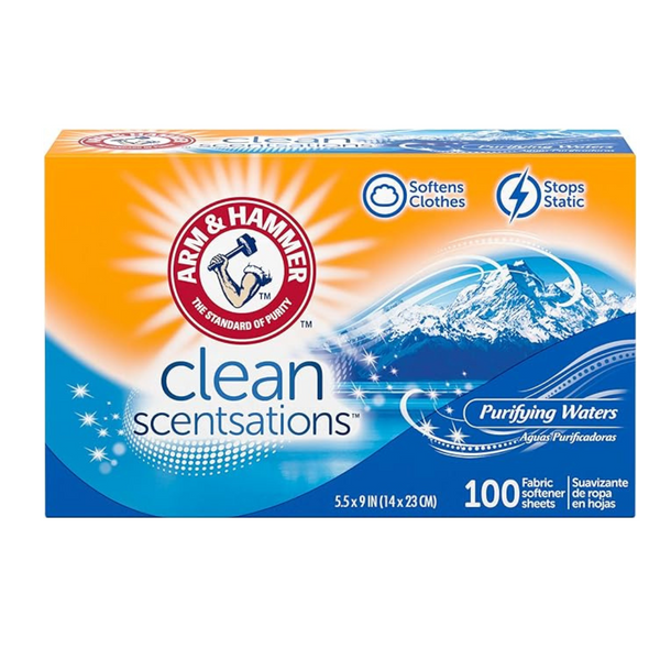 100-Count Arm & Hammer Fabric Softener Sheets, Purifying Waters