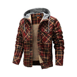 Hypestfit Men's Corduroy Plaid Sherpa Lined Flannel Shirt Jacket