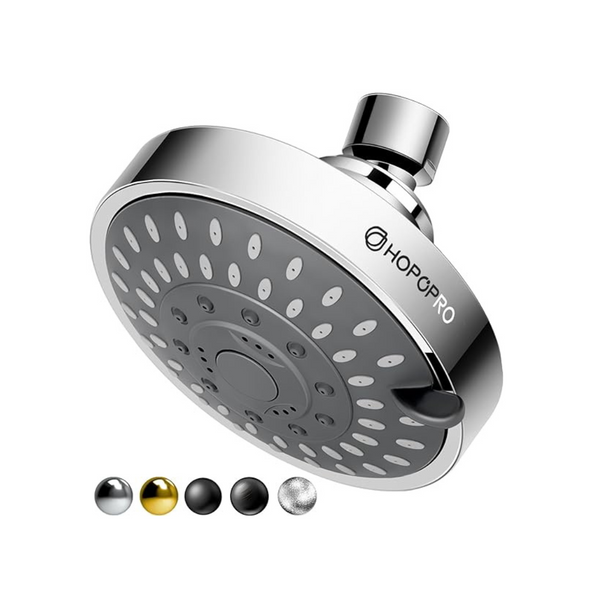 Hopopro High Pressure 5 Settings Fixed Shower Head