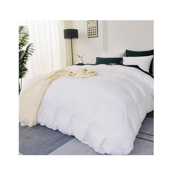 3-Piece Airensky Twin Size White Duvet Cover Set