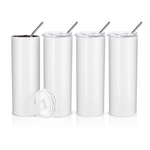 4-Pack Sublimation Blanks Skinny Stainless Steel Tumbler