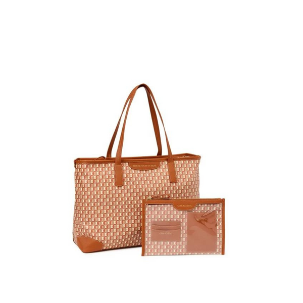 2-Piece Time and Tru Women's Sustainable Signature Tote and Pouch Set