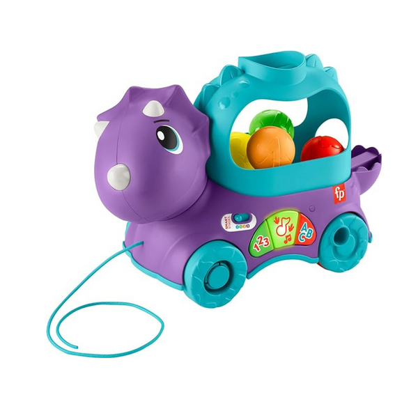 Fisher-Price Poppin Triceratops Dinosaur Pull-Along Ball Toddler Toy