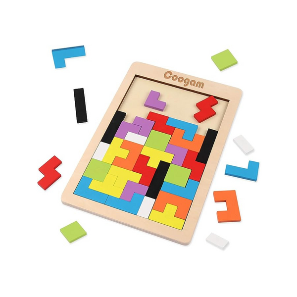 Coogam Wooden Blocks Puzzle Brain Teasers Toy