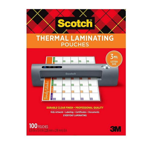 100-Pack Scotch Thermal Laminating Pouches (8.9" x 11.4")