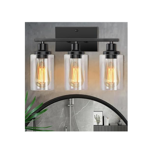 Maichixin 3-Light Bathroom Vanity Light with Clear Glass Shade