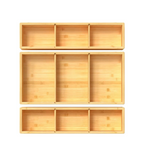 Dujen Adjustable 3 Individual Storage Bamboo Drawer Organizer Box