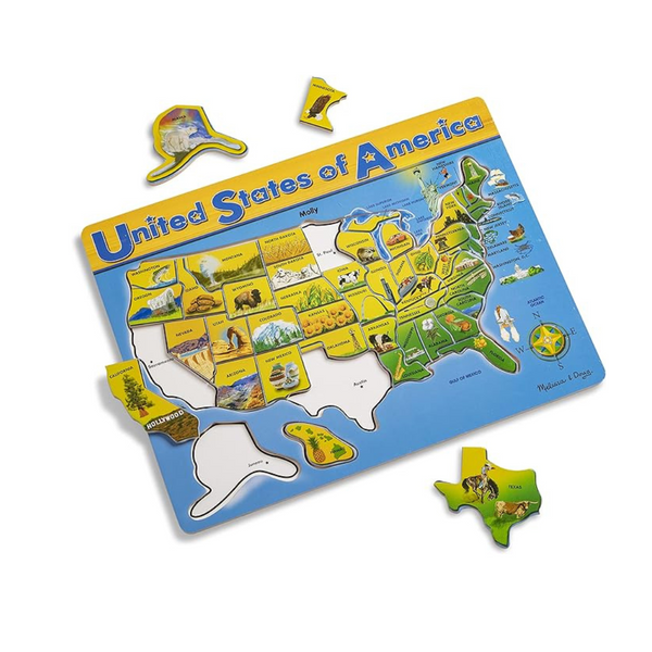 45-Piece Melissa & Doug USA Map Wooden Puzzle