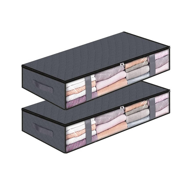 2-Pack BlissTotes Closet Organizers Foldable Storage Bins w/ Durable Handles