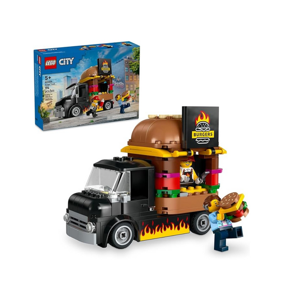 LEGO  City Burger Van and Kitchen Truck Toy Building Set