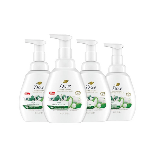 4 Bottles of Dove Foaming Hand Wash Aloe & Eucalyptus (10.1 oz)