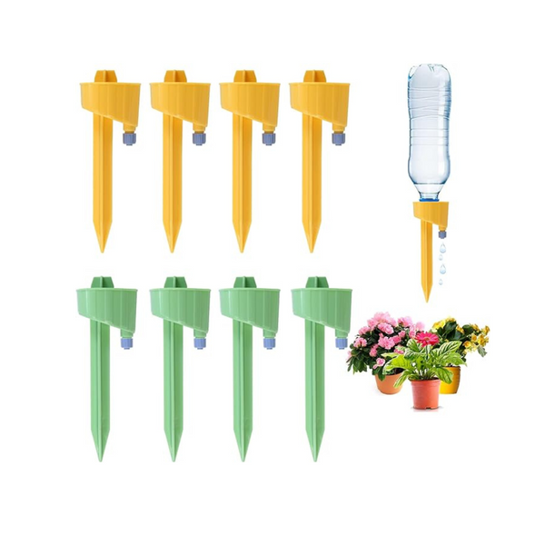 Set of 8 Design Self Watering Spikes with Adjustable Drip Valve