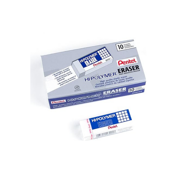 10-Pack Pentel Hi-Polymer Block Eraser