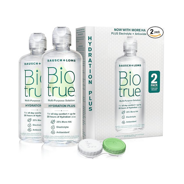 2-Pack Biotrue Hydration Plus Contact Lens Solution with Lens Case