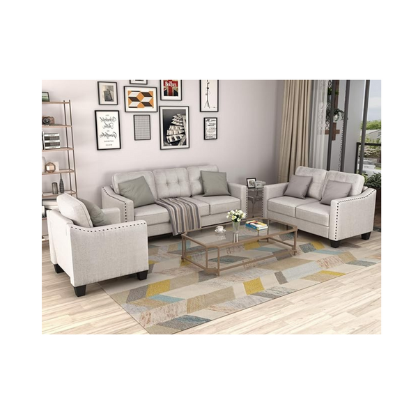 3-Piece Tartop Modern Loveseat Sofa Sectional Couch Set