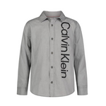 Calvin Klein Boys' Long Sleeve Woven Button-Down Shirt