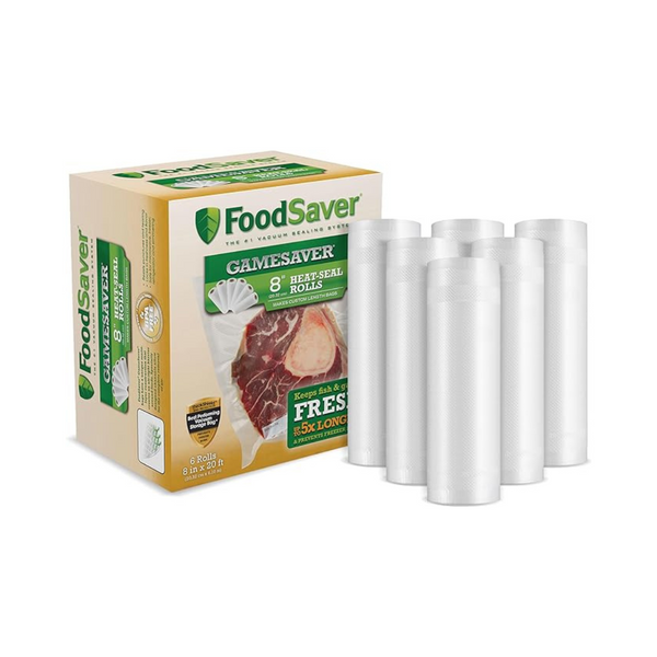 6-Pack FoodSaver GameSaver Vacuum Sealer Bags (8" x 20')