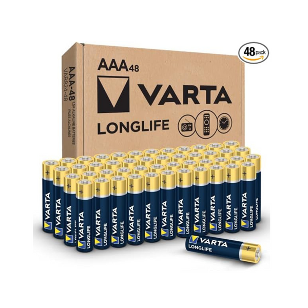 48-Pack Varta Longlife AAA Alkaline Batteries