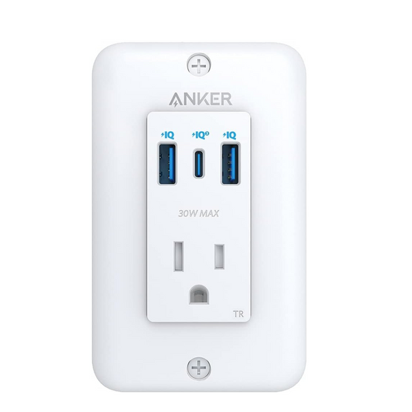 Anker PowerExtend USB-C Wall Outlet with 2 USB Ports and 30W Port