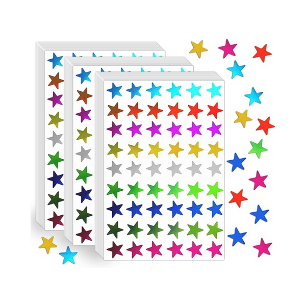 1,620 Color Foil Star Stickers