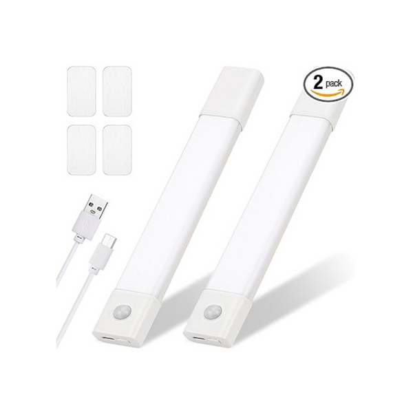 2-Pack Motion Sensor LED USB Rechargeable Closet Light