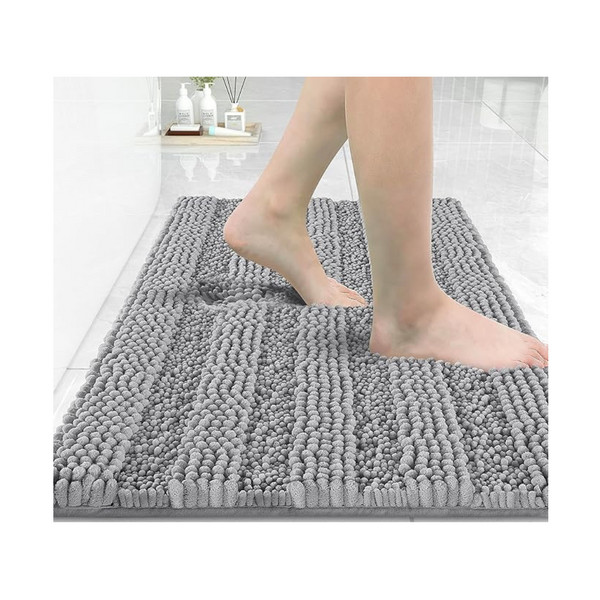 Yimobra Chenille Striped Thick & Soft Shaggy Microfiber Bathroom Rug Mat