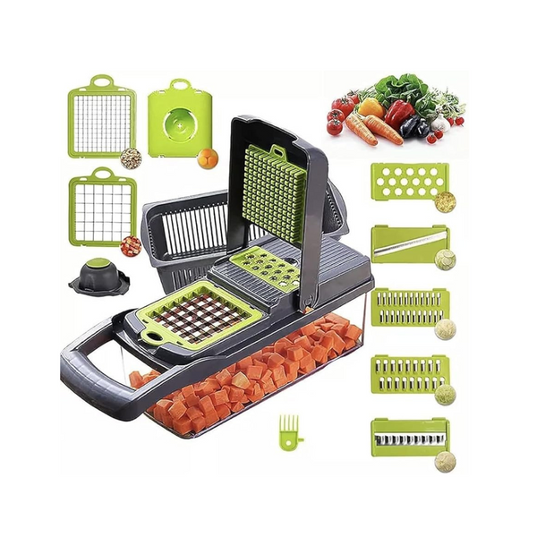 12-in-1 Heavy Duty Mandoline Slicer with Vegetable Container